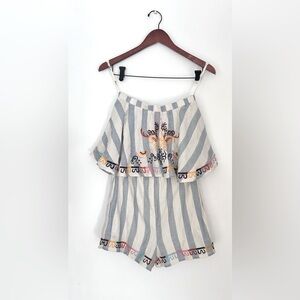Anthropologie THML Womens 100% Cotton Romper Size XS

Striped Bardot